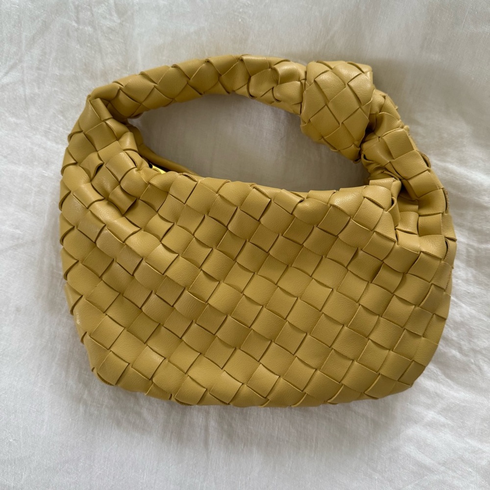 Yellow Woven Leather Bag